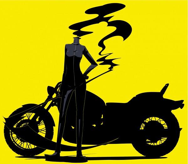 Durarara's Celty Sturluson and her bike.